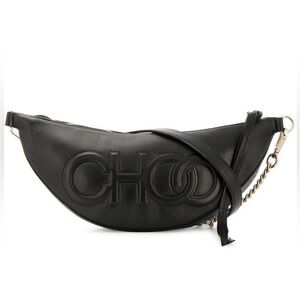 Authentic Jimmy Choo Faye belted, nappa leather ,embossed Choo logo.